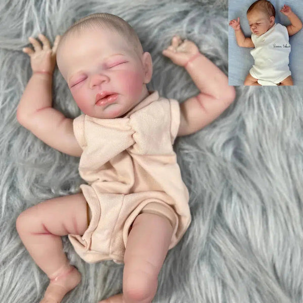 16 Inch Kit Reborn Zendric 3D Painted Skin Doll With Rooted Eyelashes and Cloth Body Unassembled Reborn Baby Doll Parts Molds-Maternity Miracles - Mom & Baby Gifts