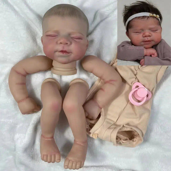18 Inch Reborn Pascale 3D Painted Skin Kit With Rooted Eyelashes and Cloth Body Unassembled Reborn Baby Doll Parts DIY Molds-Maternity Miracles - Mom & Baby Gifts