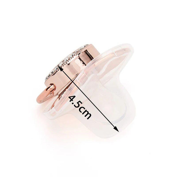 Newborn Personalized Pacifier Clip Baby Luxury Pacifiers Gold Bling Infant Pacifiers Holder Silicone Teethers Nipple BPA Free-Maternity Miracles - Mom & Baby Gifts