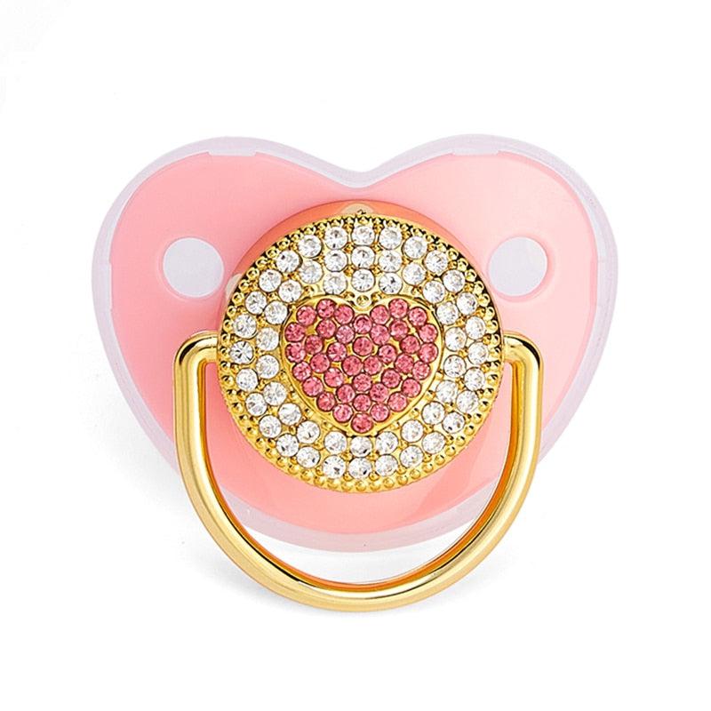 2023 New Baby Pacifier Rose Gold Bling Teether BPA Free Newborn Silicone Pacifier Baby Soother Nipple Dummy Baby Shower Gifts-Maternity Miracles - Mom & Baby Gifts