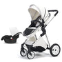 White luxury 3-in-1 baby stroller travel system
