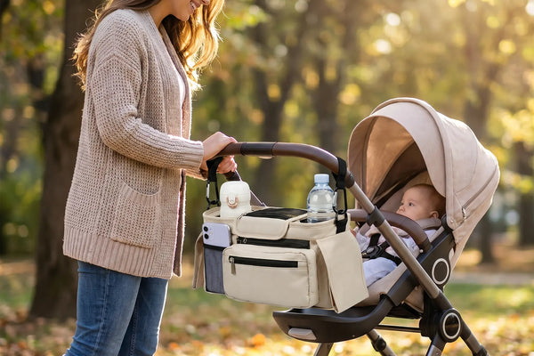 Stroller organizer bag and practical stroller accessories for everyday outings