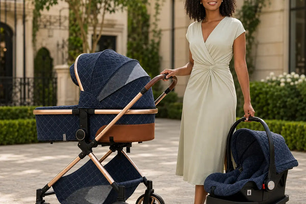 Maternity Miracles Luxury 3-in-1 Stroller Travel System with bassinet, infant car seat and ISOFIX base