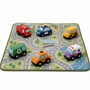 Portable travel toys for babies and toddlers with a soft fold-up play mat