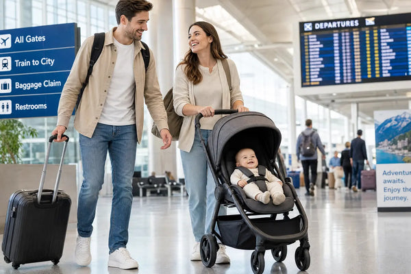 Maternity Miracles stroller for traveling with a newborn