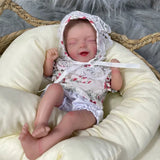 30CM Mini Reborn Baby Dolls Salia Smile Palm Doll Soft Cloth Body 3D Skin Visible Veins Collectible Art Doll Gift For Girls-Maternity Miracles - Mom & Baby Gifts
