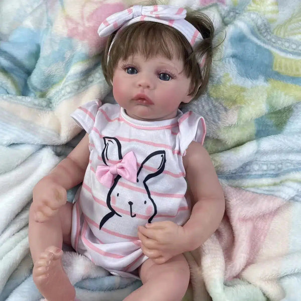 43CM Adorable Reborn Meadow Dolls Girl Lifelike Vinyl Newborn Baby 3D Skin Tone with Veins and Rooted Hair Toy Christmas Gift-Maternity Miracles - Mom & Baby Gifts