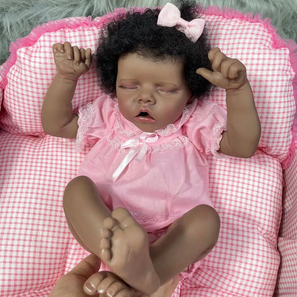 43CM African American Reborn Baby Doll Twin A Premature Baby Finished Newborn Black Girl Collectible Art Doll Best Gift For Kids-Maternity Miracles - Mom & Baby Gifts