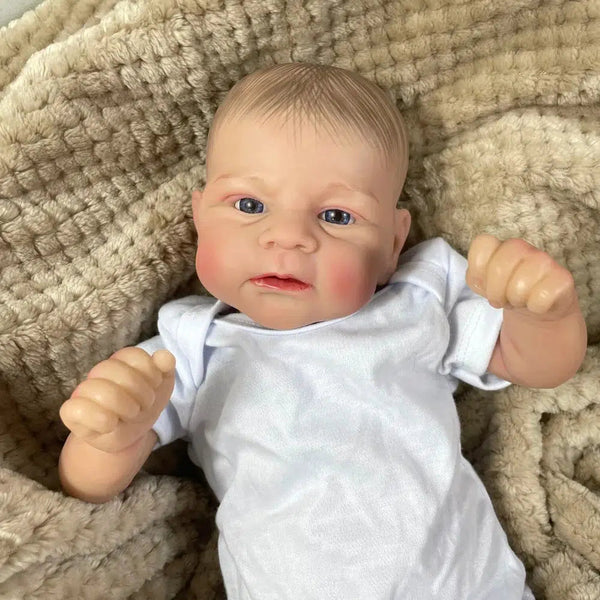 17Inch Already Painted Bebe Reborn Doll Elijah Newborn Doll Handmade Painted Hair 3D Skin Tone Visible Veins Gift For Girls-Maternity Miracles - Mom & Baby Gifts