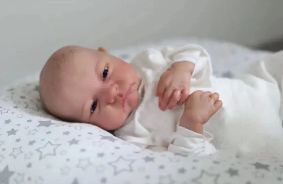 43CM Lifelike Finished Reborn Baby Dolls Levi Awake 3D Painted Skin Realistic Newborn Size Doll Toy Figure Gift For Girls-Maternity Miracles - Mom & Baby Gifts