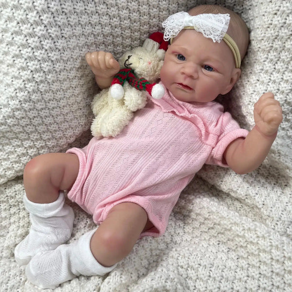 17Inch Painted Reborn Baby Doll Elijah Lifelike Newborn Doll Handmade Painted Hair 3D Skin Tone Visible Veins Gift For Girls-Maternity Miracles - Mom & Baby Gifts