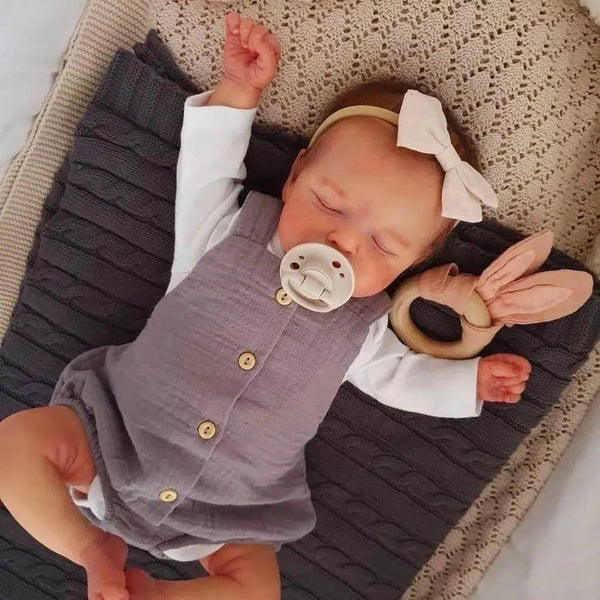 46CM Already Finished Reborn Rosalie Sleeping Doll Newborn Hand-rooted Hair 3D Painted Skin Tone Visible Veins Christmas Gift-Maternity Miracles - Mom & Baby Gifts