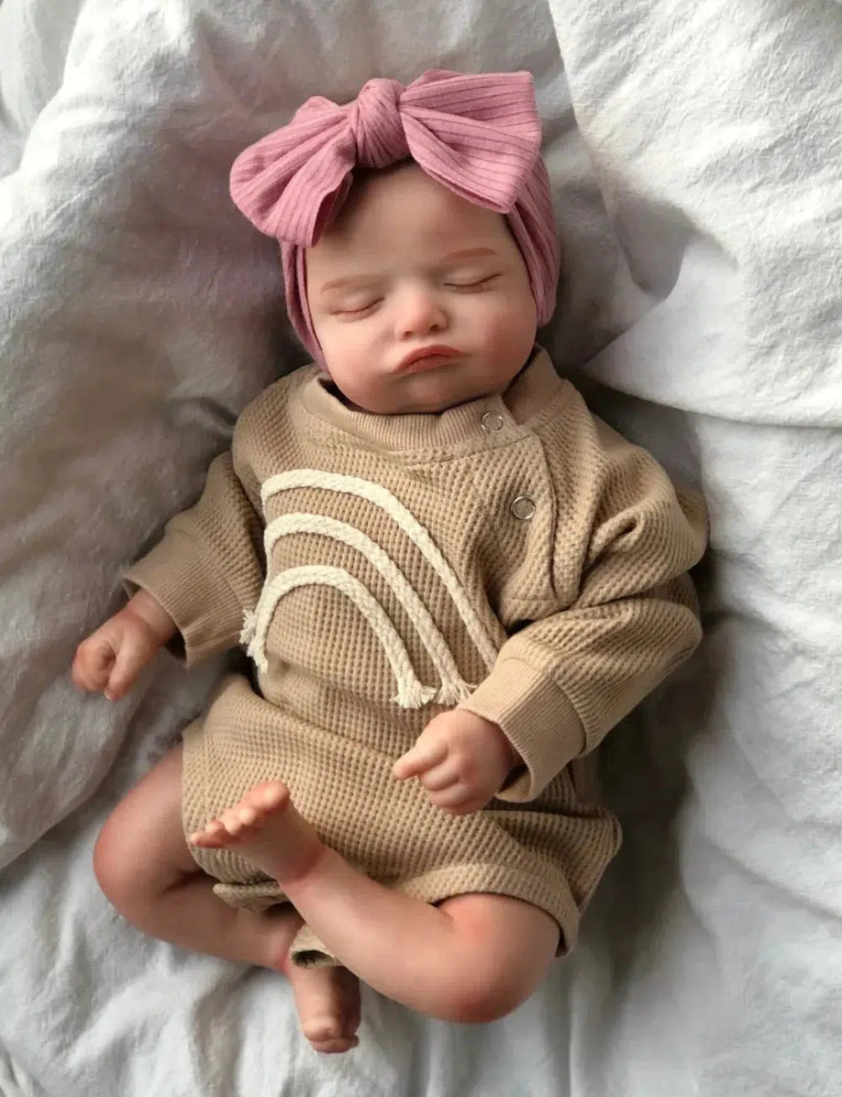 46CM Already Finished Reborn Rosalie Sleeping Doll Newborn Hand-painted Hair 3D Painted Skin Tone Visible Veins Christmas Gift-Maternity Miracles - Mom & Baby Gifts