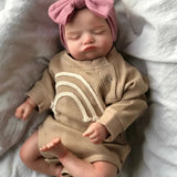 46CM Already Finished Reborn Rosalie Sleeping Doll Newborn Hand-painted Hair 3D Painted Skin Tone Visible Veins Christmas Gift-Maternity Miracles - Mom & Baby Gifts