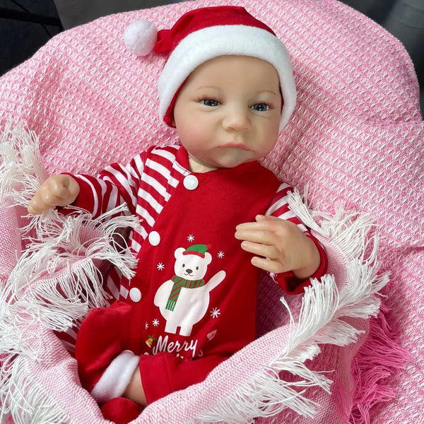 45CM Finished Reborn Baby Dolls Levi Awake Merry Christmas Gift Lifelike Silicone Vinyl Newborn 3D Skin Visible Veins DIY Toys-Maternity Miracles - Mom & Baby Gifts