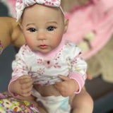 18Inch Lifelike Full Body Silicone Vinyl Girl Raven Washable Reborn Baby Doll With Painted Hair Bebe Reborn Toys Christmas Gift-Maternity Miracles - Mom & Baby Gifts