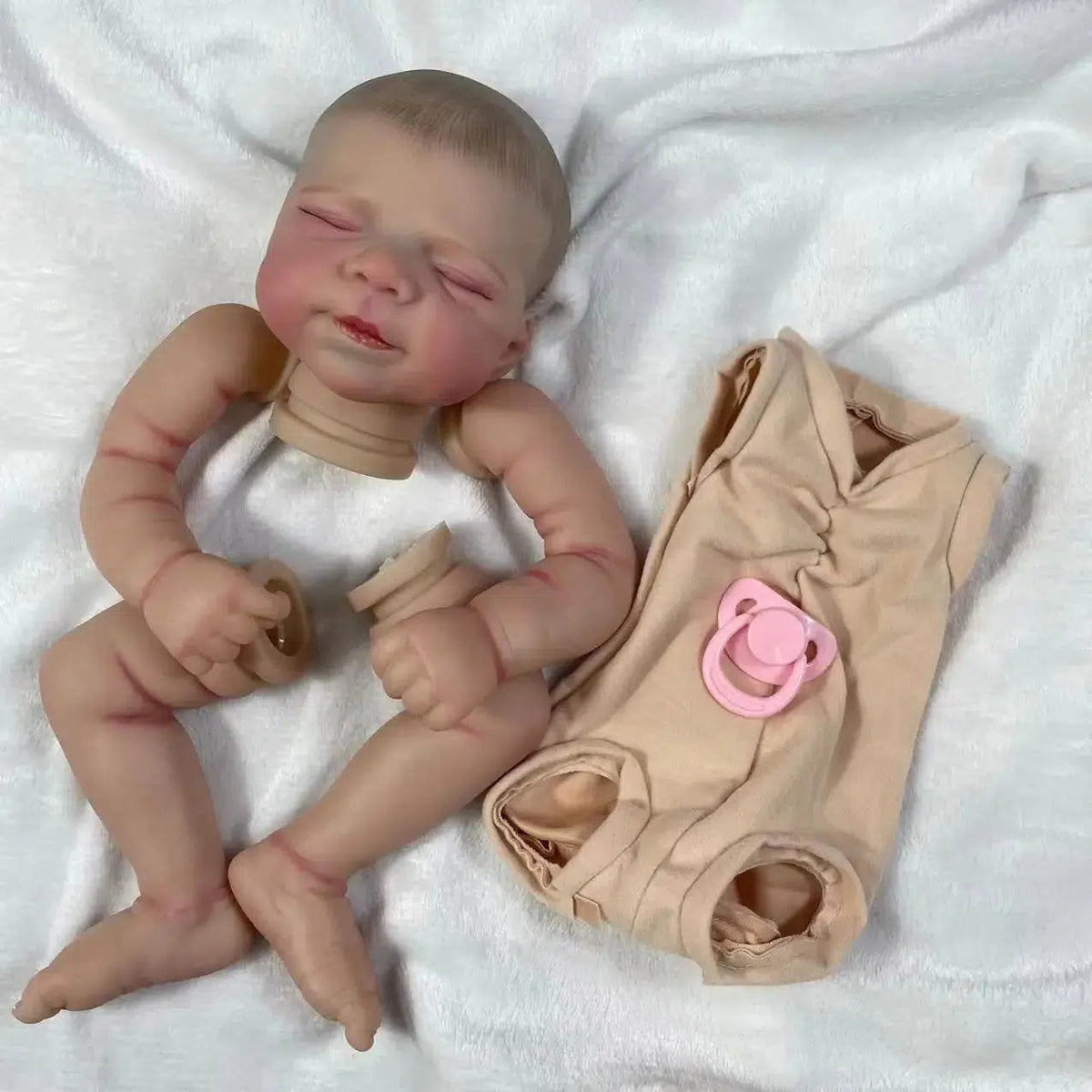 18 Inch Reborn Pascale 3D Painted Skin Kit With Rooted Eyelashes and Cloth Body Unassembled Reborn Baby Doll Parts DIY Molds-Maternity Miracles - Mom & Baby Gifts