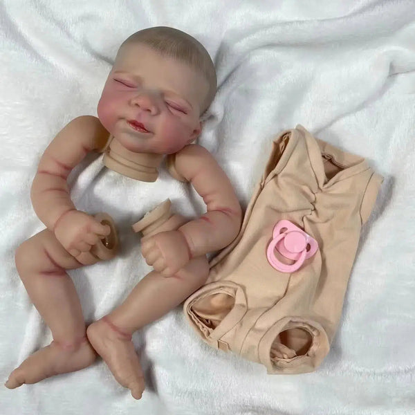18 Inch Reborn Pascale 3D Painted Skin Kit With Rooted Eyelashes and Cloth Body Unassembled Reborn Baby Doll Parts DIY Molds-Maternity Miracles - Mom & Baby Gifts