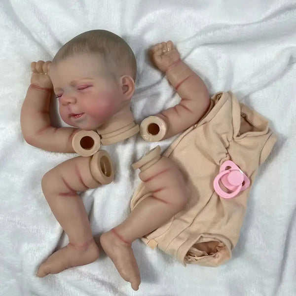 18 Inch Reborn Pascale 3D Painted Skin Kit With Rooted Eyelashes and Cloth Body Unassembled Reborn Baby Doll Parts DIY Molds-Maternity Miracles - Mom & Baby Gifts