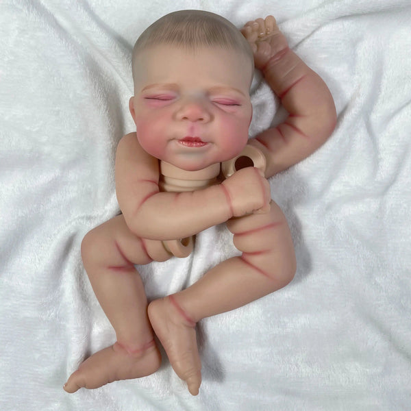 18 Inch Reborn Pascale 3D Painted Skin Kit With Rooted Eyelashes and Cloth Body Unassembled Reborn Baby Doll Parts DIY Molds-Maternity Miracles - Mom & Baby Gifts