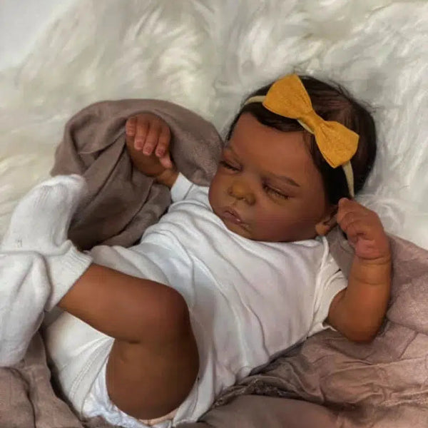 48CM African American Reborn Baby Doll Romy Premature Baby Finished Newborn Dark Skin Black Girl Best Christmas Gift For Kids-Maternity Miracles - Mom & Baby Gifts