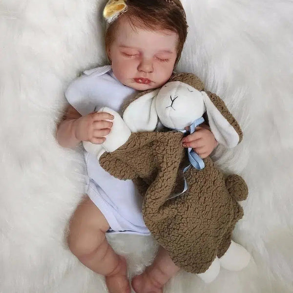 19 Inch Finished Reborn Baby Dolls LouLou Full Vinyl Or Cloth Body Hand-rooted Hair 3D Skin Visible Veins for Girls Gift-Maternity Miracles - Mom & Baby Gifts