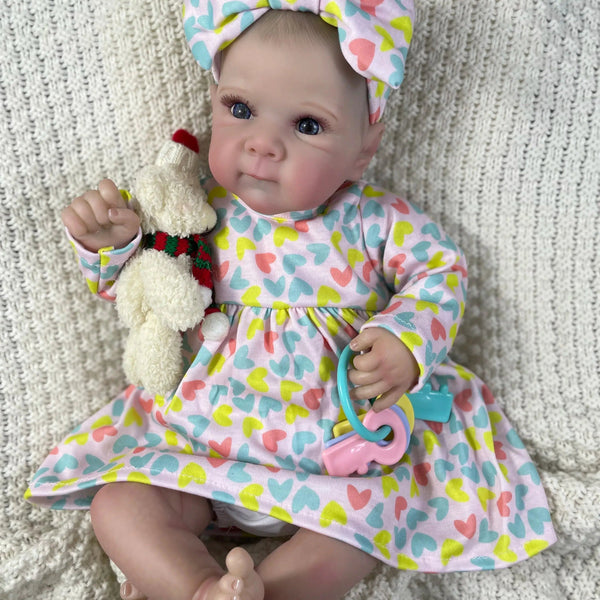 19inch Bettie Reborn Baby Doll Adorable Girl Silicone Vinyl Cloth Body Lifelike Painted Skin Art Collectible Doll Christmas Gift-Maternity Miracles - Mom & Baby Gifts