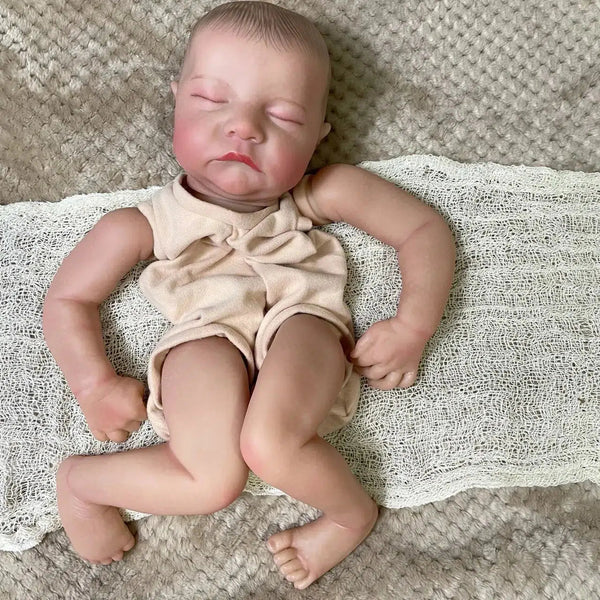 19inch Already Painted Reborn Doll Parts Levi Unassembled Lifelike Baby 3D Painting with Visible Veins Cloth Body Included-Maternity Miracles - Mom & Baby Gifts