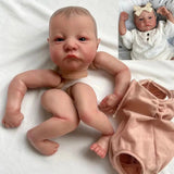 MRB 19 inch Already Painted Reborn Doll Parts Levi Awake Lifelike Baby 3D Painting with Visible Veins Cloth Body Included-Maternity Miracles - Mom & Baby Gifts