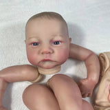 MRB 19 inch Already Painted Reborn Doll Parts Levi Awake Lifelike Baby 3D Painting with Visible Veins Cloth Body Included-Maternity Miracles - Mom & Baby Gifts