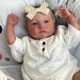 MRB 19 inch Already Painted Reborn Doll Parts Levi Awake Lifelike Baby 3D Painting with Visible Veins Cloth Body Included-Maternity Miracles - Mom & Baby Gifts
