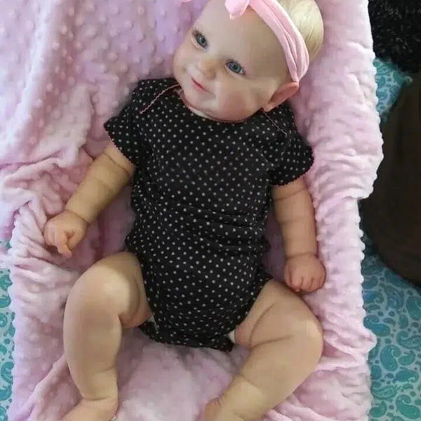 19Inch Already Finished Reborn Baby Doll Maddie Smile Girl Handmade 3D Skin Visible Veins Art Collection Doll Toy Figure Gift-Maternity Miracles - Mom & Baby Gifts