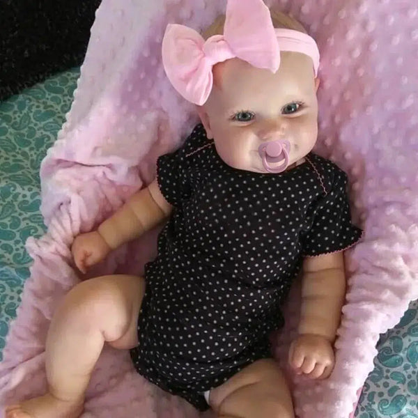 19Inch Already Finished Reborn Baby Doll Maddie Smile Girl Handmade 3D Skin Visible Veins Art Collection Doll Toy Figure Gift-Maternity Miracles - Mom & Baby Gifts