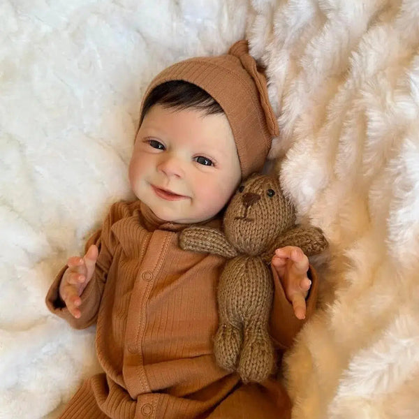 NPK 49CM Newborn Baby Doll Reborn Sebastian Soft Cuddly Body Lifelike 3D Skin with Visible Veins High Quality Handmade Doll-Maternity Miracles - Mom & Baby Gifts