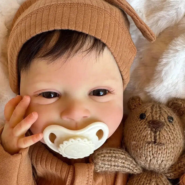 NPK 49CM Newborn Baby Doll Reborn Sebastian Soft Cuddly Body Lifelike 3D Skin with Visible Veins High Quality Handmade Doll-Maternity Miracles - Mom & Baby Gifts