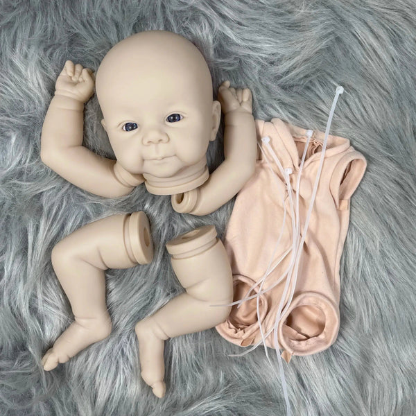 MRB 19 inch Vinyl Reborn Doll Kit Juliette Lifelike Unfinished Unpainted Mold Fresh Color Blank Vinyl Doll Kit with Cloth Body-Maternity Miracles - Mom & Baby Gifts