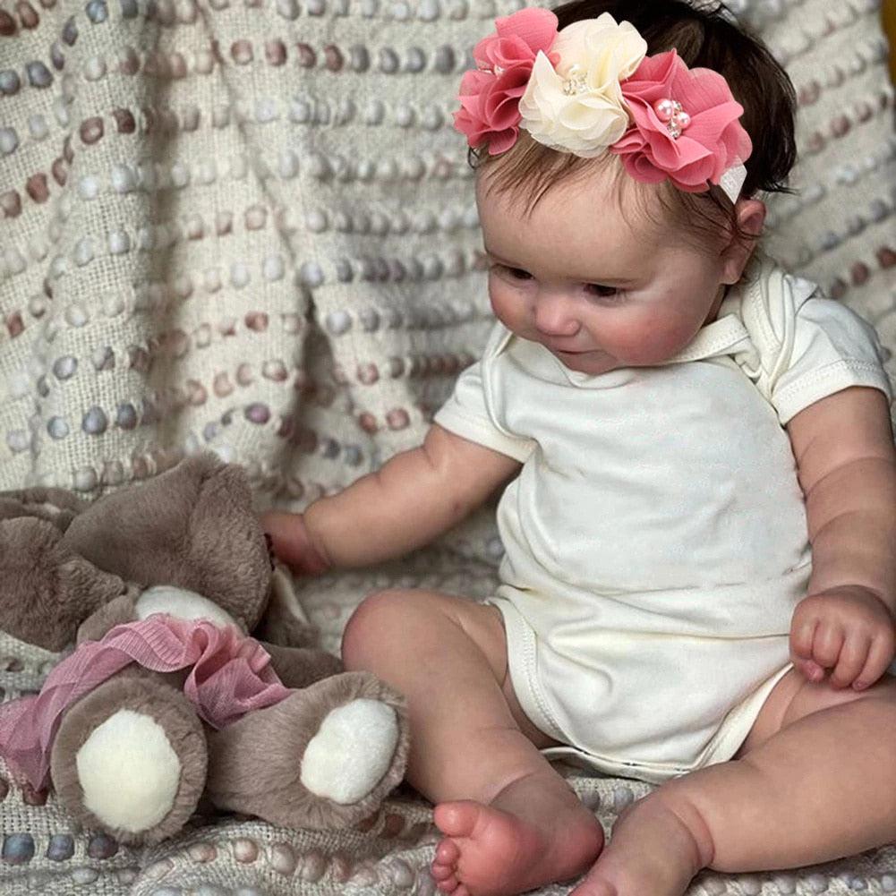 50CM Full Vinyl Body Girl Waterproof Reborn Doll Maddie Hand-Detailed Painted with Visible Veins Lifelike 3D Skin Tone Toy Gift-Maternity Miracles - Mom & Baby Gifts