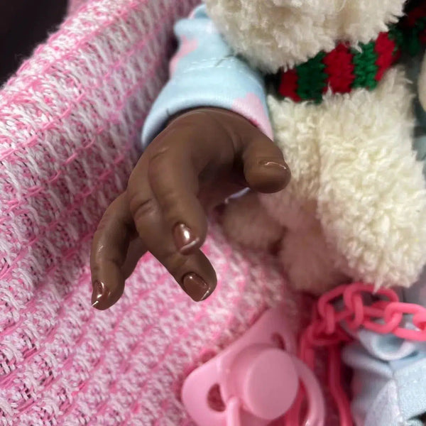 20Inch African American Doll Girl Raven Dark Skin Reborn Baby Finished Newborn With Rooted Hair Handmade Toy Birthday Gift-Maternity Miracles - Mom & Baby Gifts