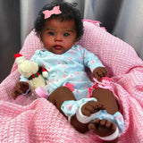 20Inch African American Doll Girl Raven Dark Skin Reborn Baby Finished Newborn With Rooted Hair Handmade Toy Birthday Gift-Maternity Miracles - Mom & Baby Gifts