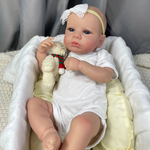 50CM Already Painted Finished Reborn Baby Doll LouLou Awake Newborn Baby Size 3D Skin Visible Veins Collectible Art Doll-Maternity Miracles - Mom & Baby Gifts