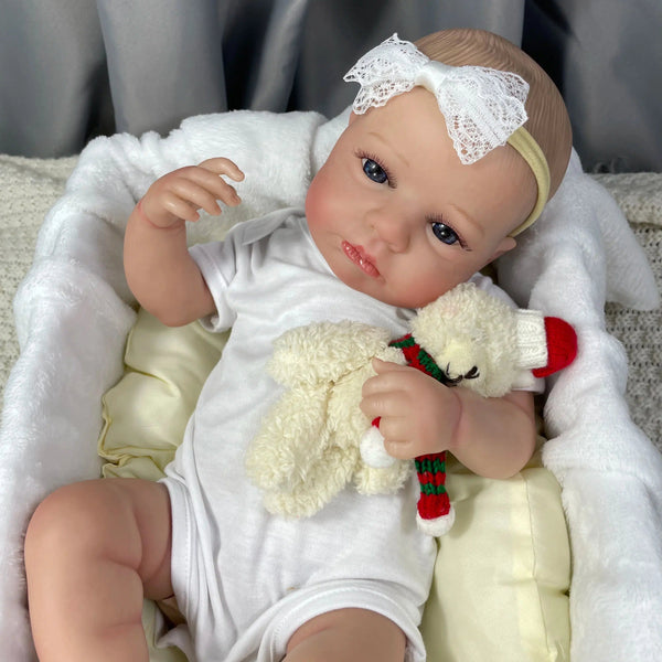 50CM Already Painted Finished Reborn Baby Doll LouLou Awake Newborn Baby Size 3D Skin Visible Veins Collectible Art Doll-Maternity Miracles - Mom & Baby Gifts