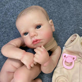 20Inch Already Painted Reborn Baby Kit LouLou Awake With Hair and Eyelashes 3D Painted Skin Unassembled DIY Handmade Doll Parts-Maternity Miracles - Mom & Baby Gifts