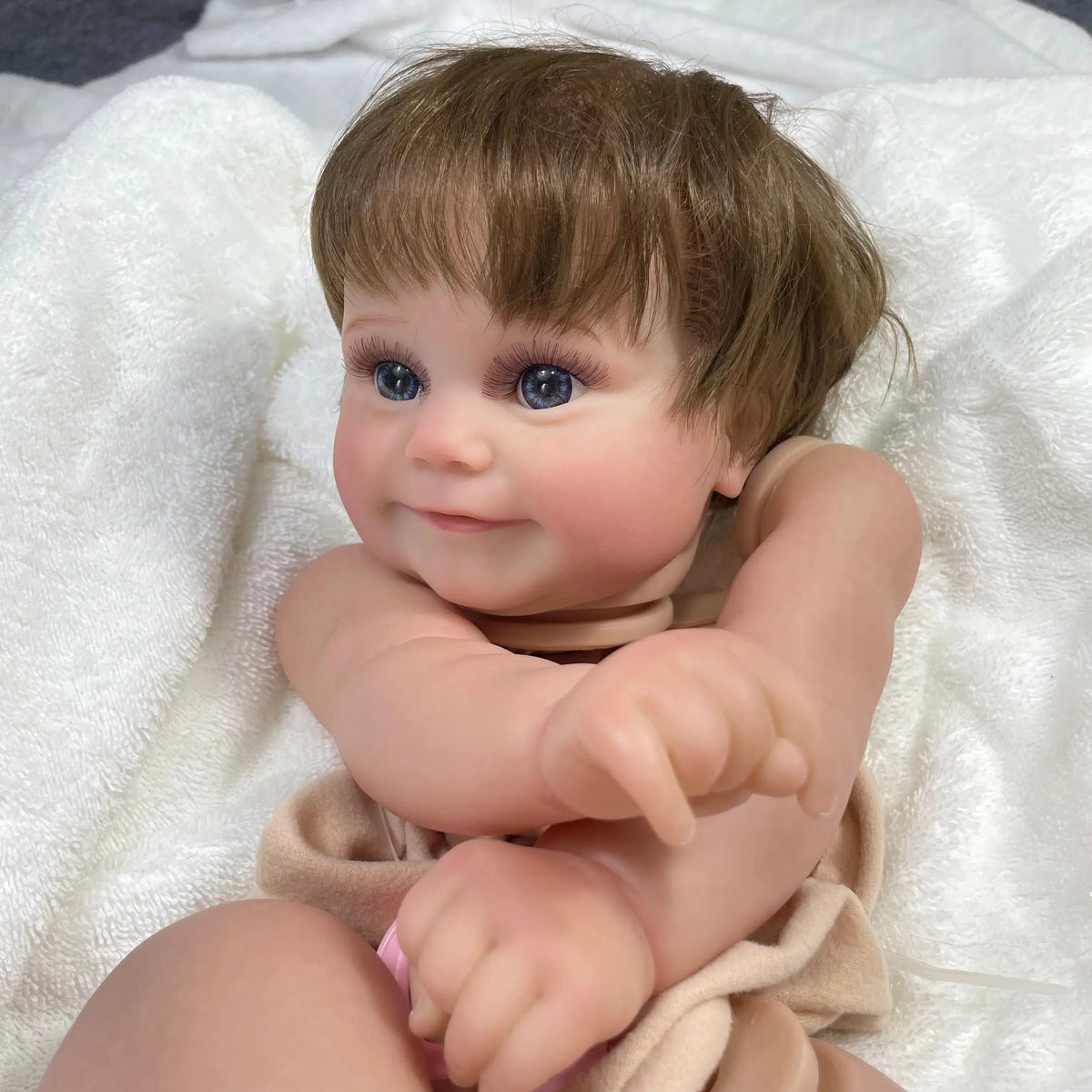 20Inch Already Painted Reborn Doll Kit Maddie 3D Skin Visible Veins Doll Parts Rooted Soft Hair With Cloth Body Doll Accessories-Maternity Miracles - Mom & Baby Gifts