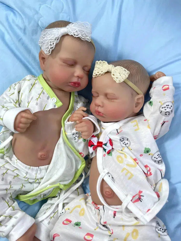 20Inch Already Painted Reborn Doll LouLou Twins Full Vinyl Body Washable 3D Skin Visible Veins Lifelike Newborn Toy For Girls-Maternity Miracles - Mom & Baby Gifts