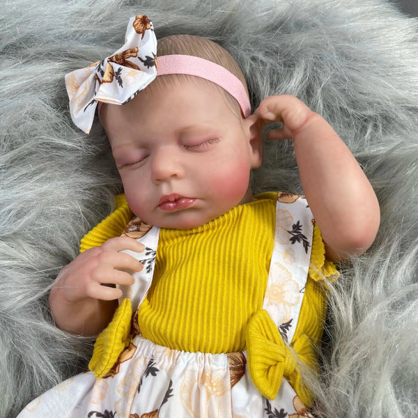 50CM Bebe Reborn Baby Dolls LouLou Sleeping Girl Lifelike Silicone Vinyl Newborn 3D Skin Visible Veins DIY Toys For Girls-Maternity Miracles - Mom & Baby Gifts