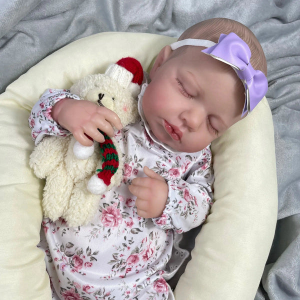 MRB 50CM Finished LouLou Reborn Dolls Lifelike Silicone Vinyl Newborn 3D Skin Visible Veins DIY Toys Christmas Gift For Girls-Maternity Miracles - Mom & Baby Gifts