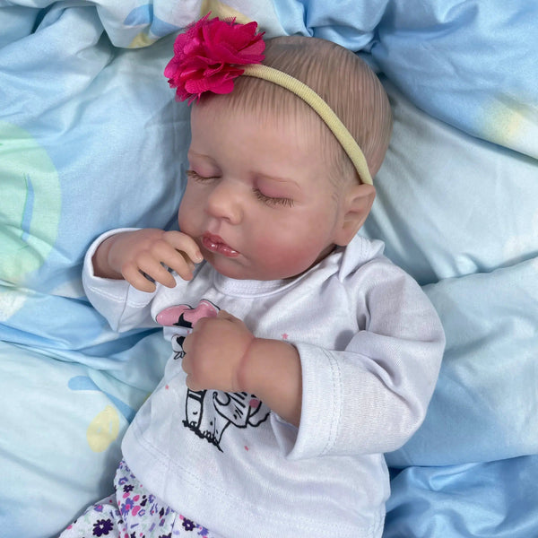 50CM Finished Reborn Baby Dolls LouLou Sleeping Girl Lifelike Silicone Vinyl Newborn 3D Skin Visible Veins DIY Toys For Girls-Maternity Miracles - Mom & Baby Gifts