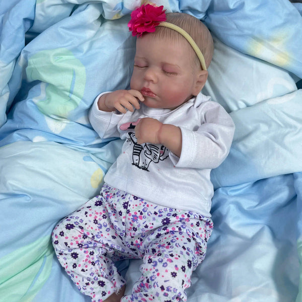 50CM Finished Reborn Baby Dolls LouLou Sleeping Girl Lifelike Silicone Vinyl Newborn 3D Skin Visible Veins DIY Toys For Girls-Maternity Miracles - Mom & Baby Gifts