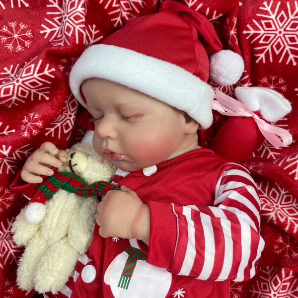 50CM Finished Reborn Baby Dolls LouLou Girl Merry Christmas Gift Lifelike Silicone Vinyl Newborn 3D Skin Visible Veins DIY Toys-Maternity Miracles - Mom & Baby Gifts