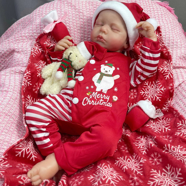 50CM Finished Reborn Baby Dolls LouLou Girl Merry Christmas Gift Lifelike Silicone Vinyl Newborn 3D Skin Visible Veins DIY Toys-Maternity Miracles - Mom & Baby Gifts